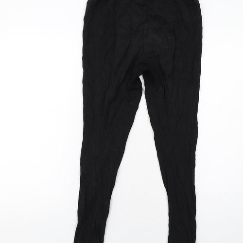 H&M Womens Black Cotton Carrot Leggings Size M - Ribbed