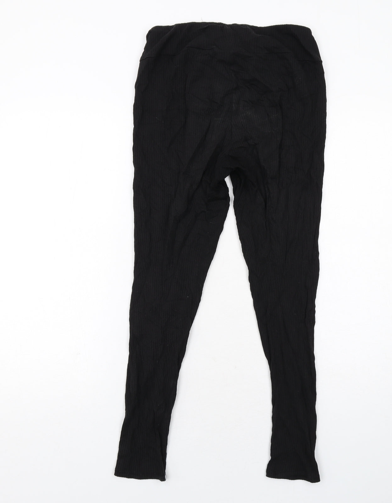H&M Womens Black Cotton Carrot Leggings Size M - Ribbed