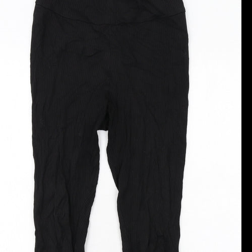 H&M Womens Black Cotton Carrot Leggings Size M - Ribbed