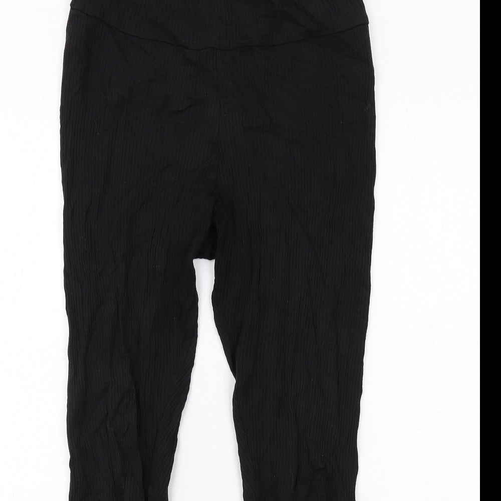 H&M Womens Black Cotton Carrot Leggings Size M - Ribbed