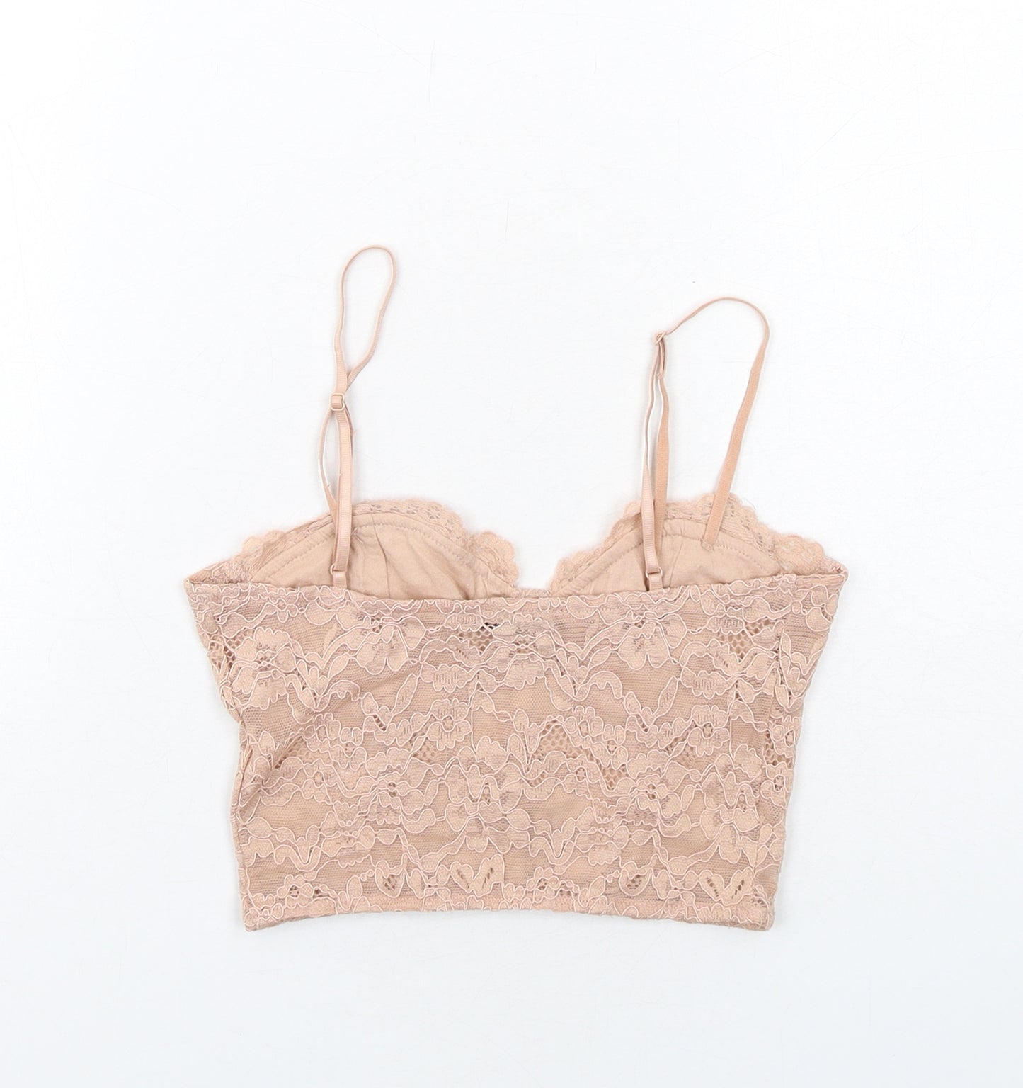 Zara Womens Pink Polyester Cropped Tank Size S Sweetheart - Corset Style