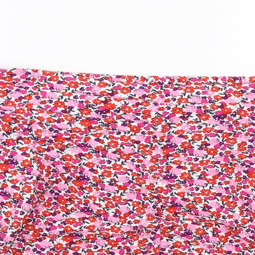 Marks and Spencer Womens Pink Floral Viscose Basic Shorts Size 18 Regular Pull On