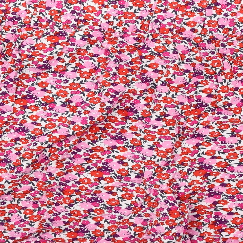 Marks and Spencer Womens Pink Floral Viscose Basic Shorts Size 18 Regular Pull On