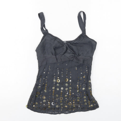 Per Una Womens Grey Polyester Camisole Tank Size 8 V-Neck