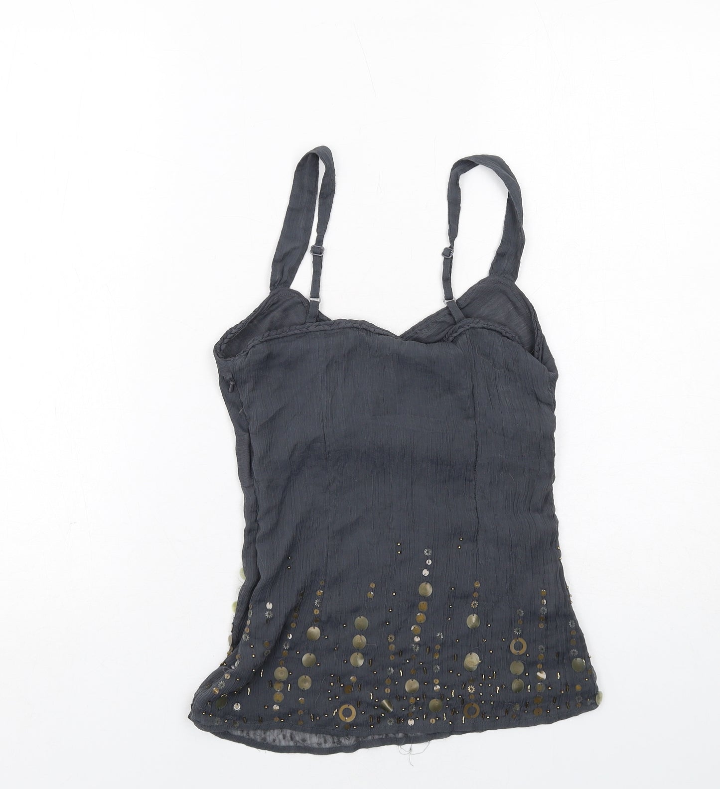 Per Una Womens Grey Polyester Camisole Tank Size 8 V-Neck