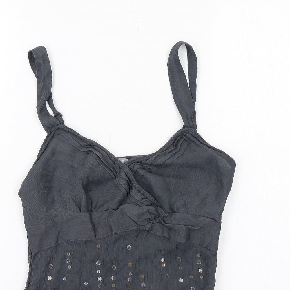 Per Una Womens Grey Polyester Camisole Tank Size 8 V-Neck