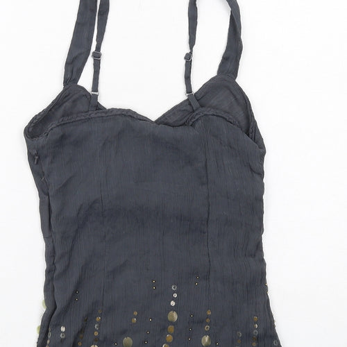 Per Una Womens Grey Polyester Camisole Tank Size 8 V-Neck