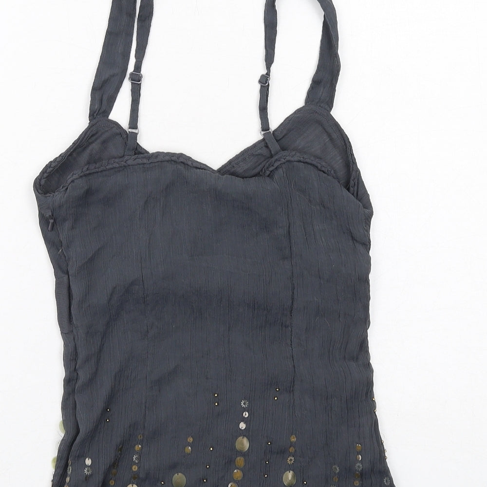 Per Una Womens Grey Polyester Camisole Tank Size 8 V-Neck