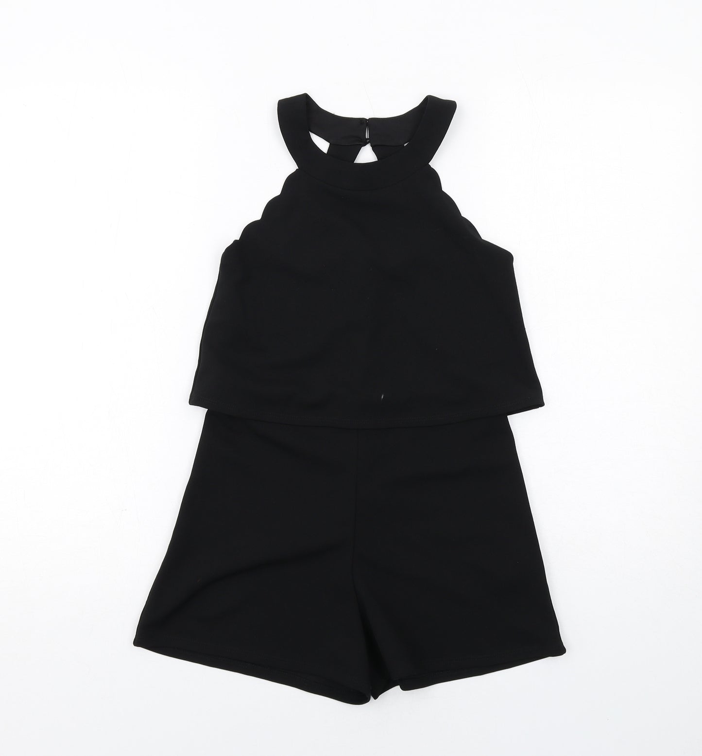 Lipsy Girls Black Polyester Playsuit One-Piece Size 9-10 Years Zip