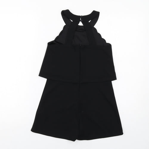 Lipsy Girls Black Polyester Playsuit One-Piece Size 9-10 Years Zip