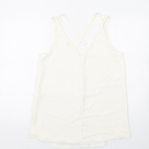 River Island Womens Ivory Polyester Basic Tank Size 12 V-Neck