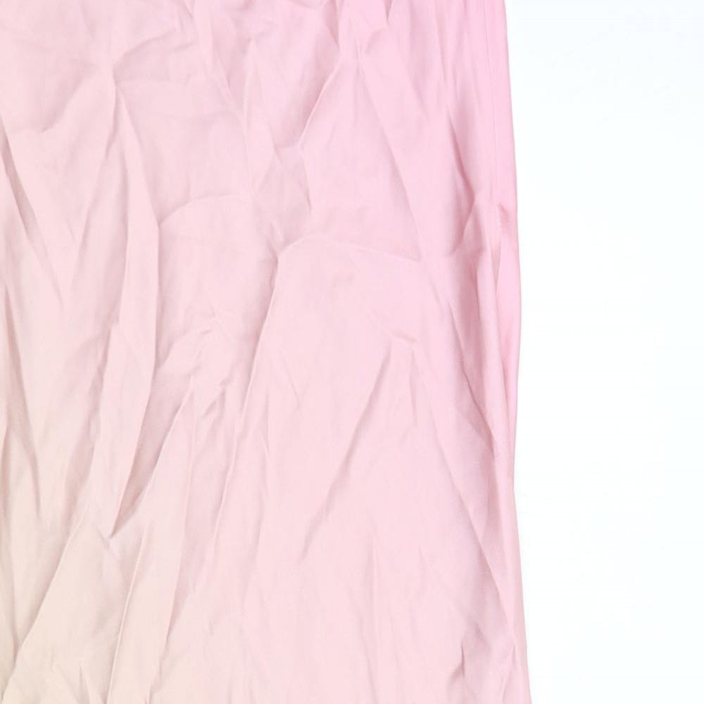 Zara Womens Multicoloured Polyester A-Line Size M Square Neck Zip - Ombré Strapless