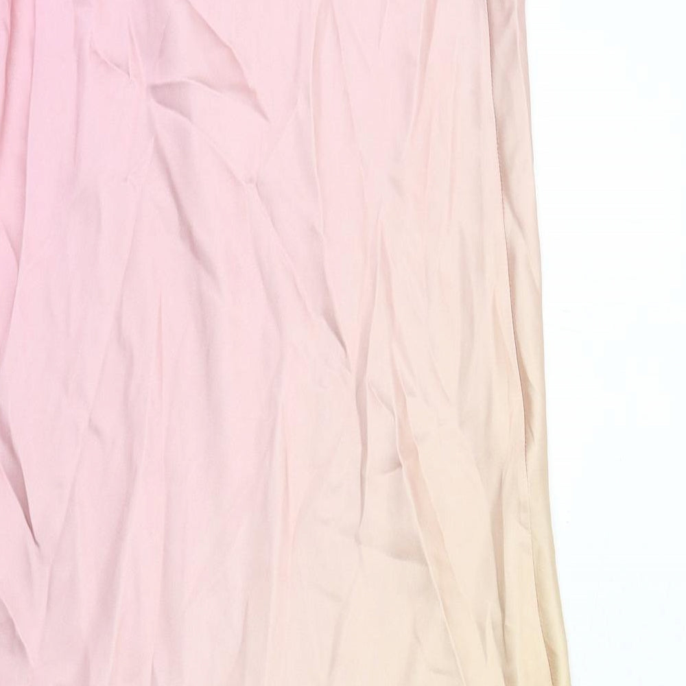 Zara Womens Multicoloured Polyester A-Line Size M Square Neck Zip - Ombré Strapless