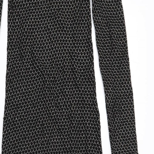 Zara Womens Black Geometric Polyester Maxi Size S Boat Neck Pullover