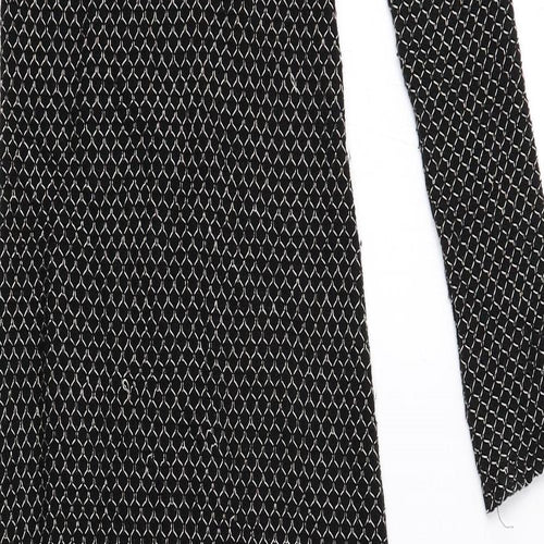 Zara Womens Black Geometric Polyester Maxi Size S Boat Neck Pullover