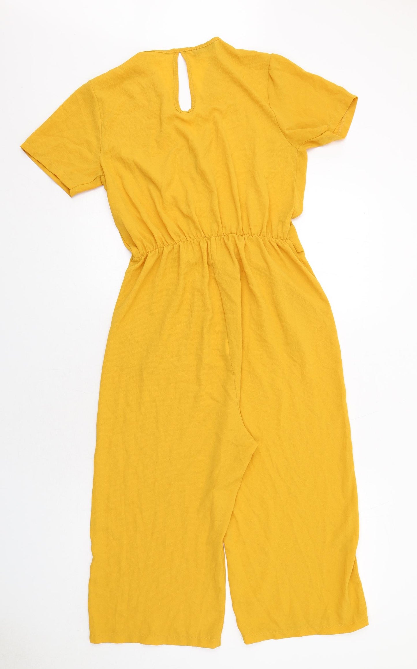 Boohoo Womens Yellow Polyester Jumpsuit One-Piece Size 10 Pullover