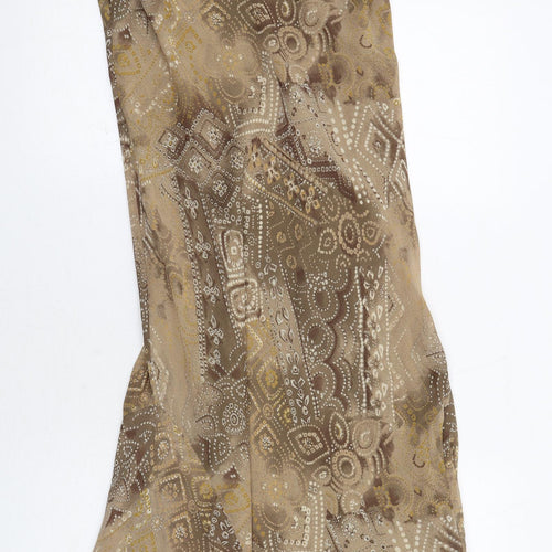 Per Una Womens Brown Geometric Polyester Tank Dress Size 10 V-Neck Pullover