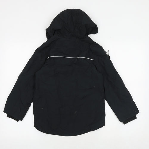 Marks and Spencer Boys Black Windbreaker Jacket Size 7-8 Years Zip