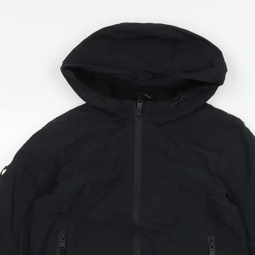 Marks and Spencer Boys Black Windbreaker Jacket Size 7-8 Years Zip