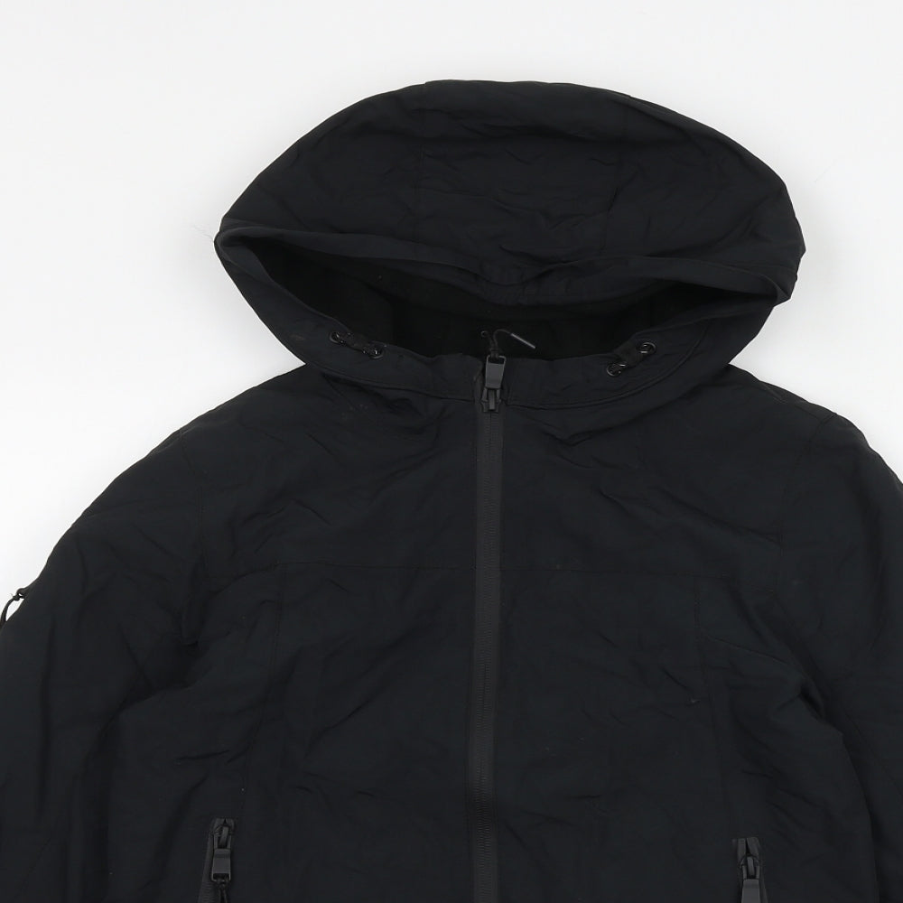 Marks and Spencer Boys Black Windbreaker Jacket Size 7-8 Years Zip