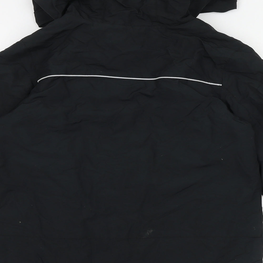 Marks and Spencer Boys Black Windbreaker Jacket Size 7-8 Years Zip