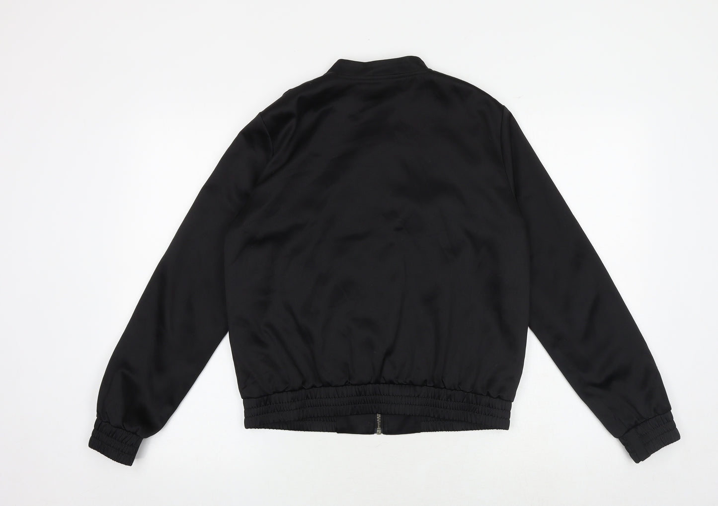 H&M Womens Black Bomber Jacket Jacket Size 10 Zip