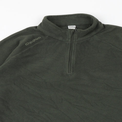 Quechua Womens Green Polyester Pullover Sweatshirt Size M Zip