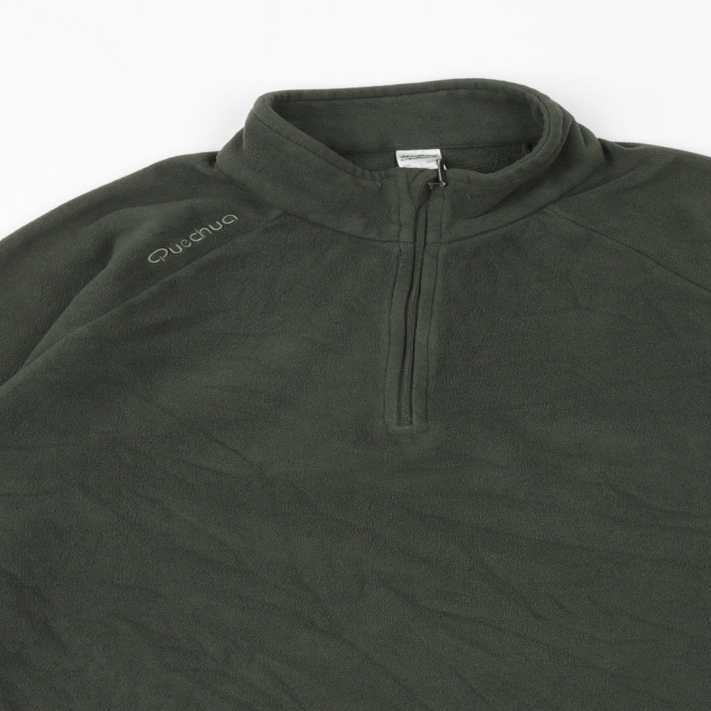 Quechua Womens Green Polyester Pullover Sweatshirt Size M Zip