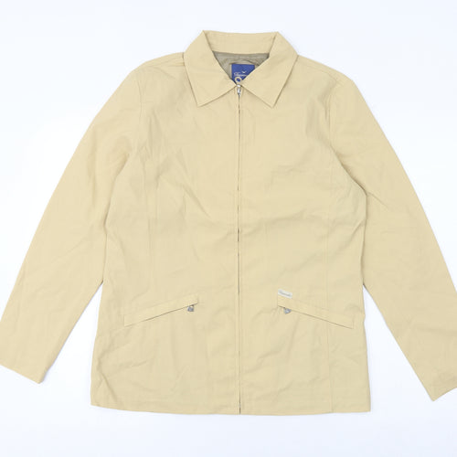 Faconnable Womens Beige Jacket Size S Zip