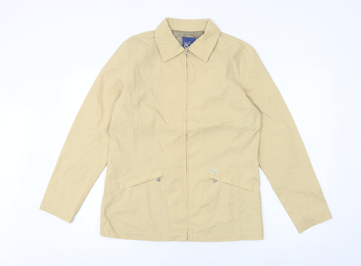 Faconnable Womens Beige Jacket Size S Zip
