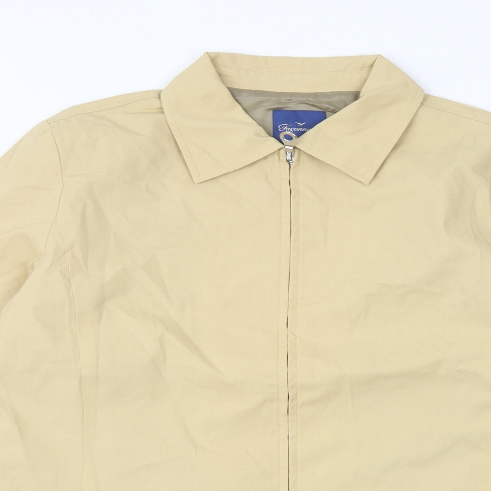 Faconnable Womens Beige Jacket Size S Zip