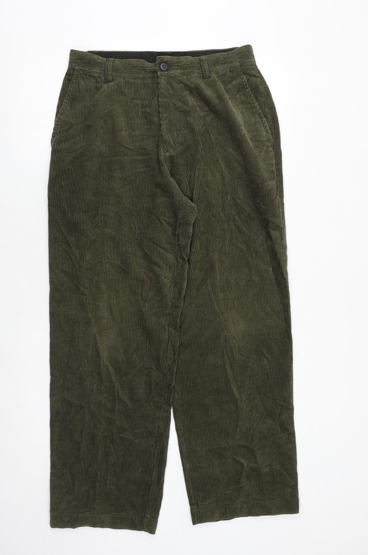 IZOD Mens Green Cotton Trousers Size 32 in L30 in Regular Zip