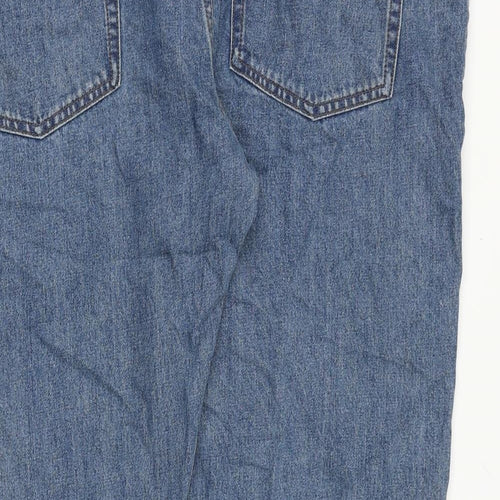 Marks and Spencer Mens Blue Cotton Straight Jeans Size 48 in L29 in Slim Zip