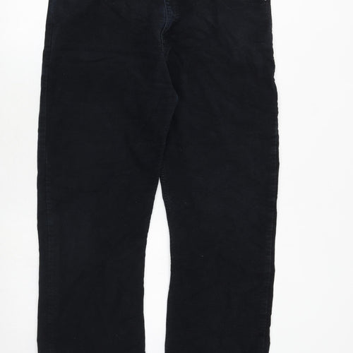 Blue Harbour Mens Black Cotton Trousers Size 36 in L29 in Regular Zip - Italian Moleskin
