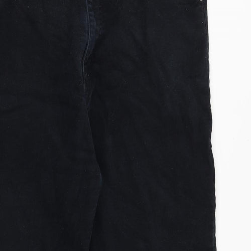 Blue Harbour Mens Black Cotton Trousers Size 36 in L29 in Regular Zip - Italian Moleskin