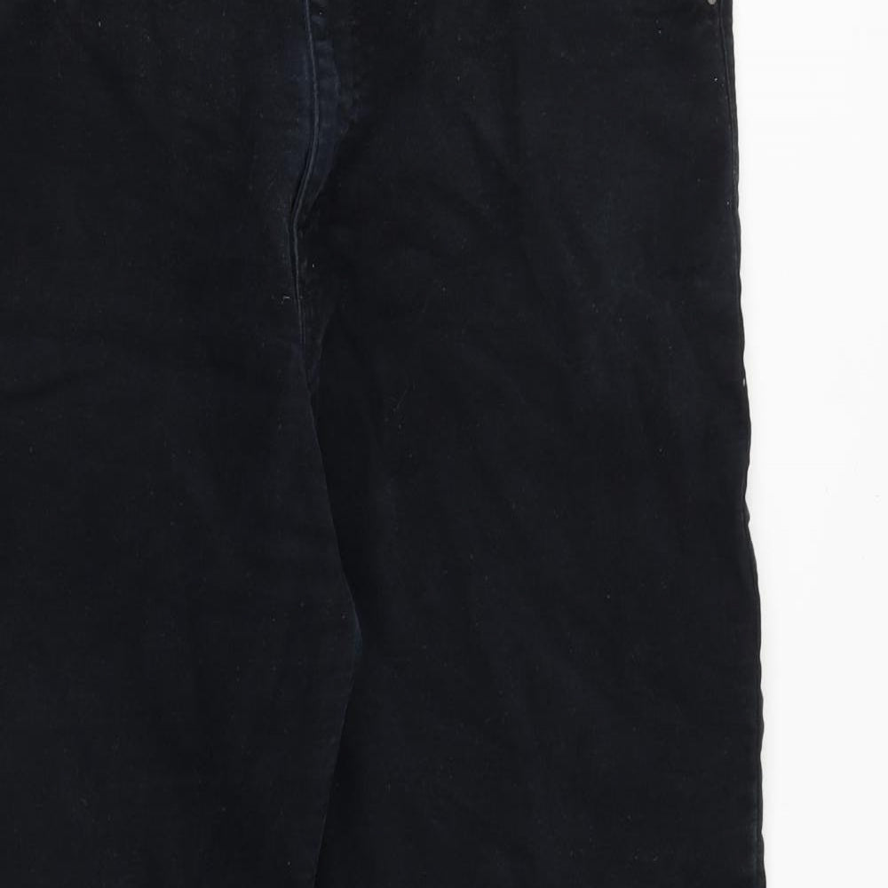 Blue Harbour Mens Black Cotton Trousers Size 36 in L29 in Regular Zip - Italian Moleskin