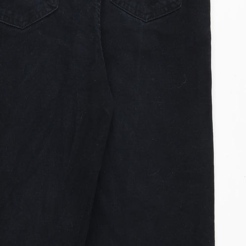 Blue Harbour Mens Black Cotton Trousers Size 36 in L29 in Regular Zip - Italian Moleskin