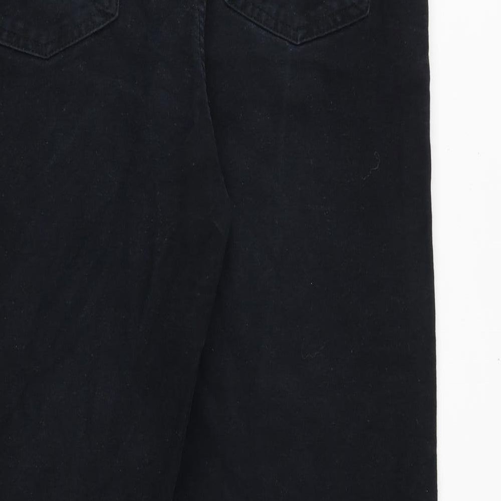 Blue Harbour Mens Black Cotton Trousers Size 36 in L29 in Regular Zip - Italian Moleskin