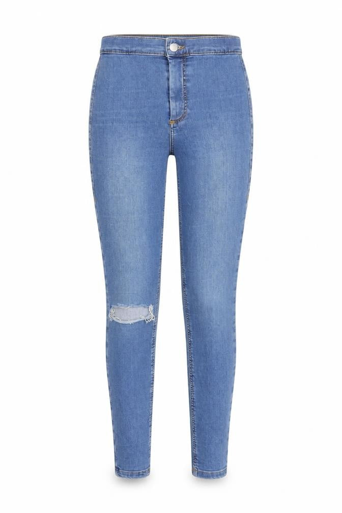 Topshop Womens Blue Cotton Skinny Jeans Size 26 in L30 in Regular Zip