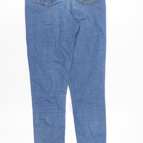 Topshop Womens Blue Cotton Skinny Jeans Size 26 in L30 in Regular Zip