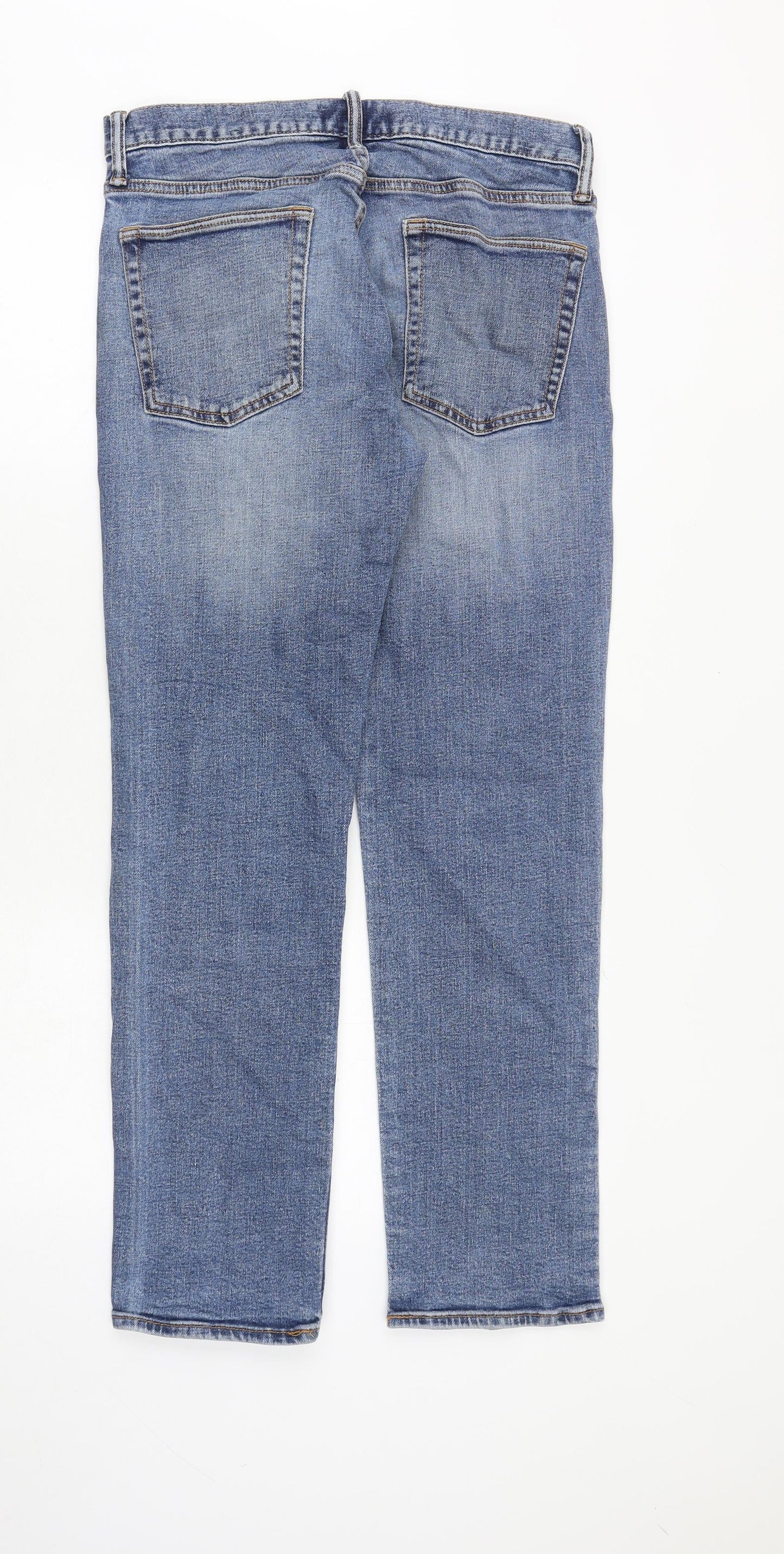 Gap Mens Blue Cotton Straight Jeans Size 32 in L30 in Regular Zip