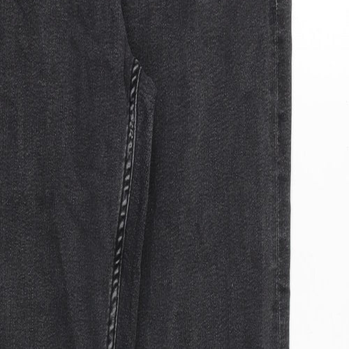 Marks and Spencer Womens Grey Cotton Skinny Jeans Size 14 Slim Zip
