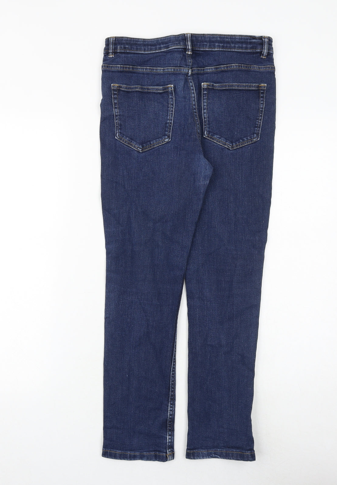 Marks and Spencer Girls Blue Cotton Skinny Jeans Size 12-13 Years Regular Zip