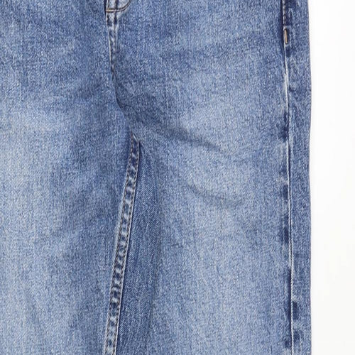 Topshop Womens Blue Cotton Straight Jeans Size 28 in Regular Zip