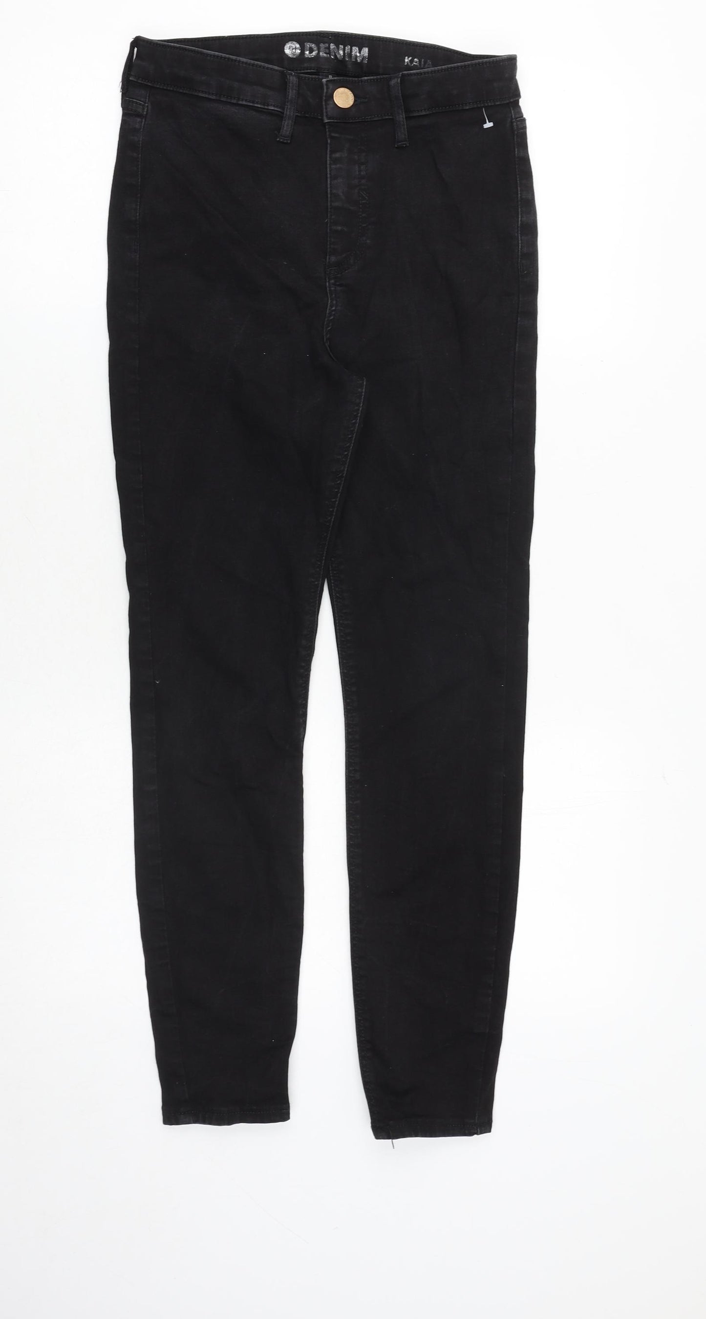 River Island Womens Black Cotton Skinny Jeans Size 10 Regular Zip