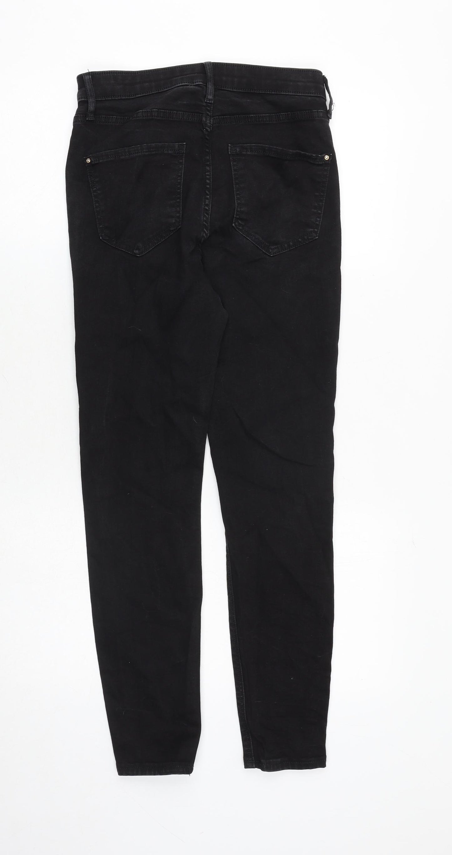 River Island Womens Black Cotton Skinny Jeans Size 10 Regular Zip