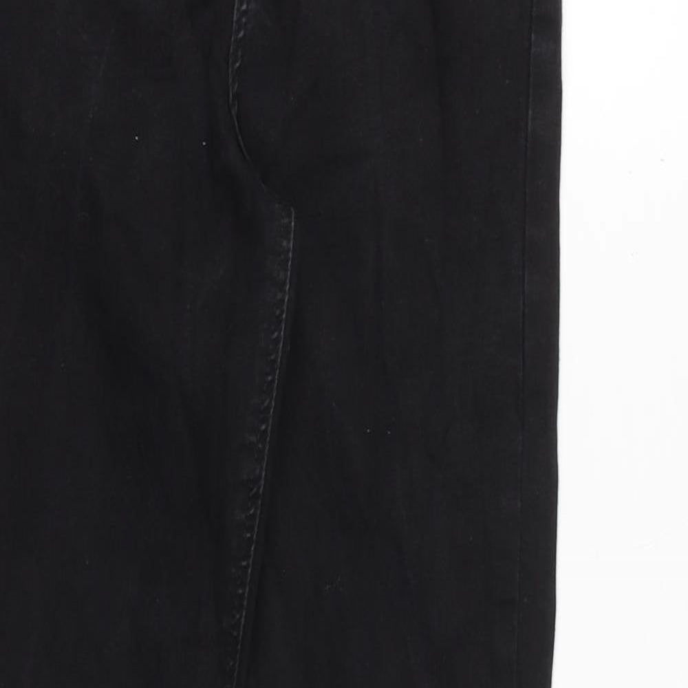 River Island Womens Black Cotton Skinny Jeans Size 10 Regular Zip