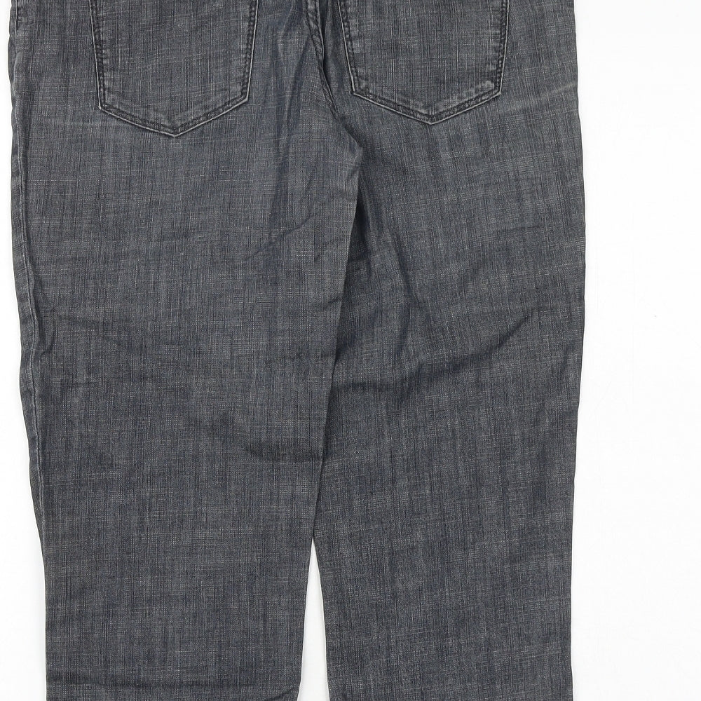 Autograph Womens Grey Cotton Straight Jeans Size 10 Regular Zip