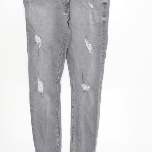 ASOS Mens Grey Cotton Skinny Jeans Size 32 in Slim Zip