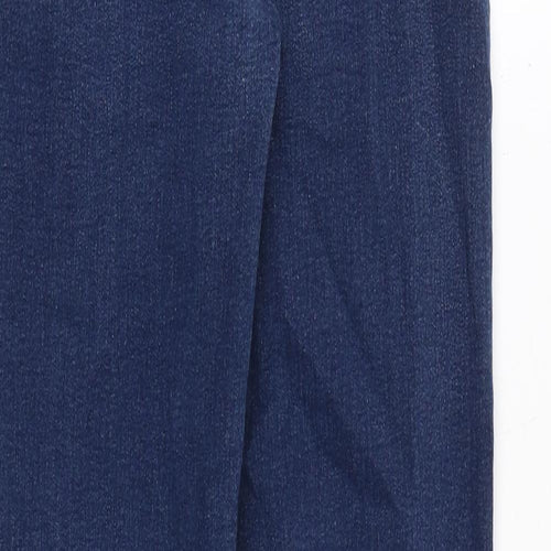 Marks and Spencer Womens Blue Cotton Straight Jeans Size 12 Regular Zip